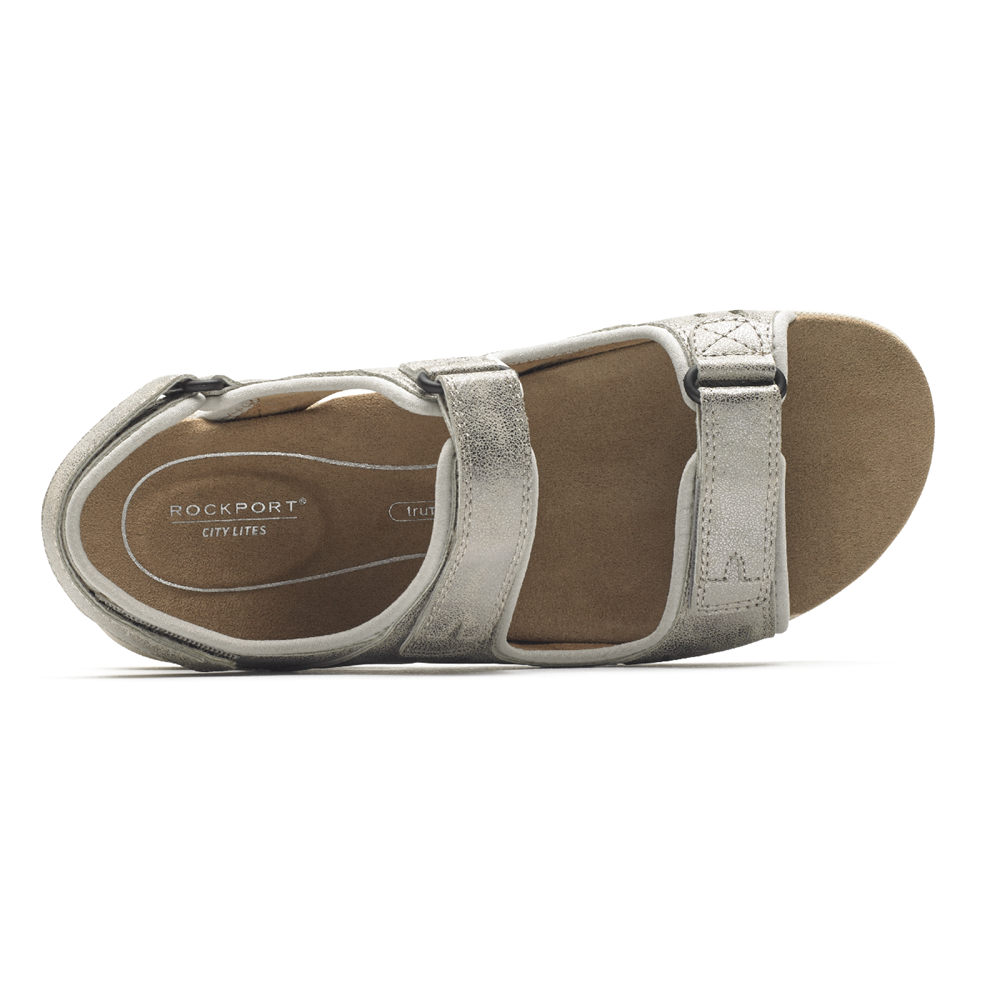 Rockport Womens Sandals Silver - Eileen Comfort - UK 702-DAVRKB